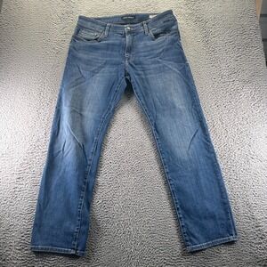 Mavi Zach Jeans Mens 35x33 Blue Cotton Denim Straight Leg Workwear Faded Stretch